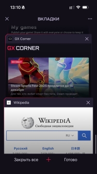 Opera GX для iPhone - скриншот 1